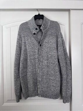 Banana Republic Men's Gray button-Up Shawl Collar Cardigan